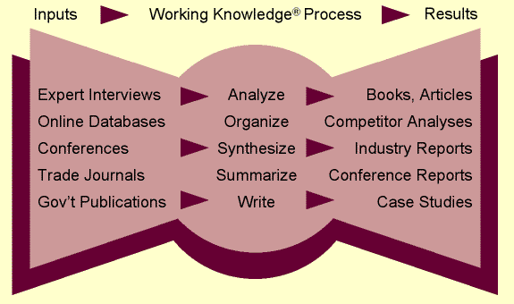 Inputs -> Working Knowledge(R) Process -> Outputs